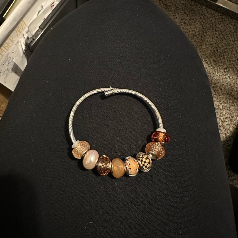 Silver charm bracelet